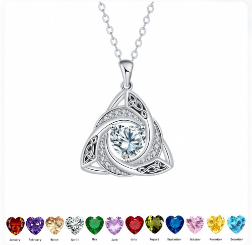 Birthstone celtic trinity knot - birthstone,