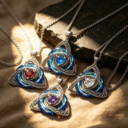 Birthstone celtic trinity knot - birthstone,