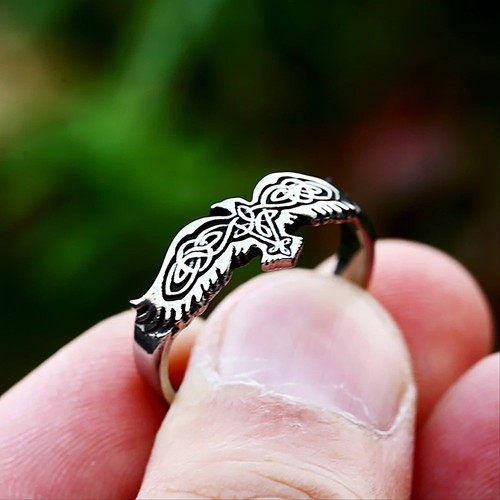 Vintage viking crow ring - viking,