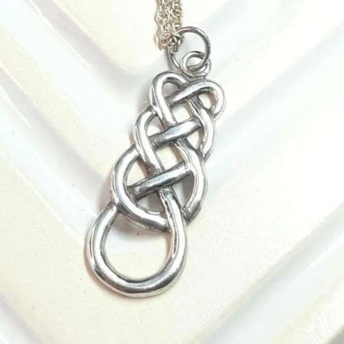 Silver celtic knot pendant - silver,
