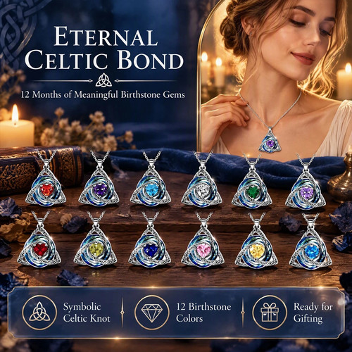 3pcs birthstone celtic trinity - 3pcs,