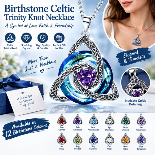 Birthstone celtic trinity - birthstone,