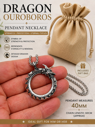 Silver dragon ouroboros - silver,