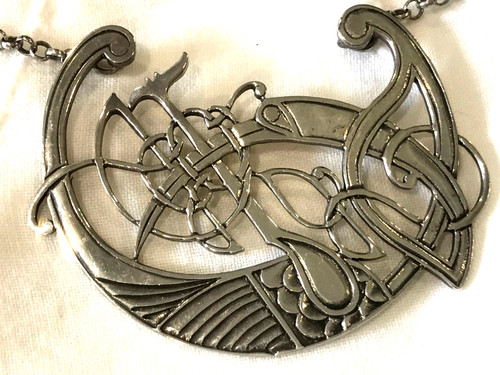 Silver celtic pendant large - silver,