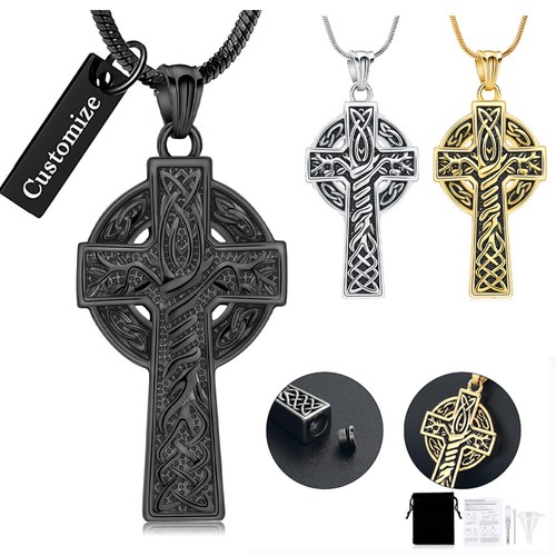 Celtic cross urn necklace - urn,