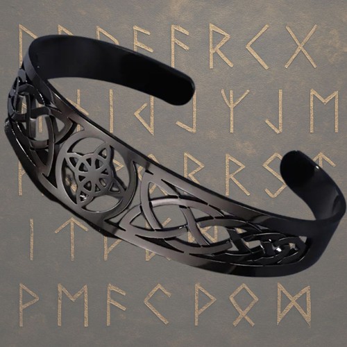 Celtic triskelion bangle black - bangle,