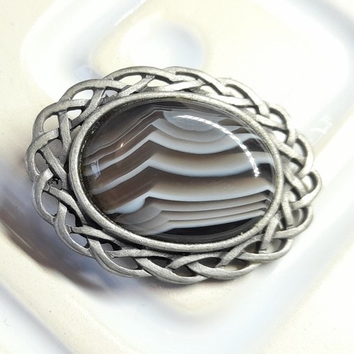Pewter tone celtic knot brooch - pewter,